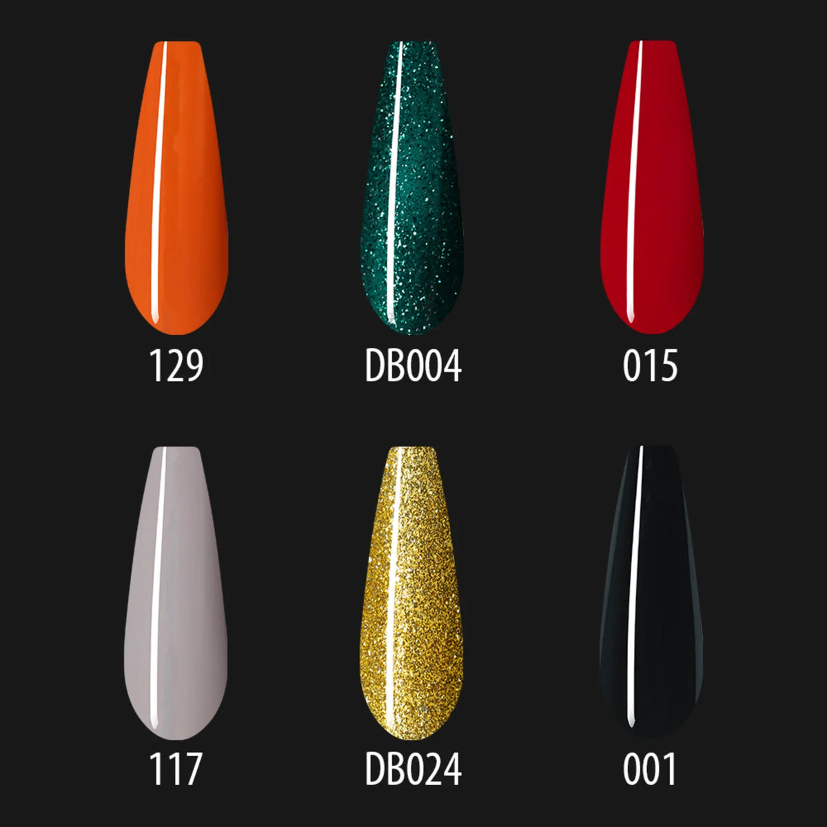 Set esmaltes semipermanentes IMEN Gucci tonos 129 DB004 015 117 DB024 y 001