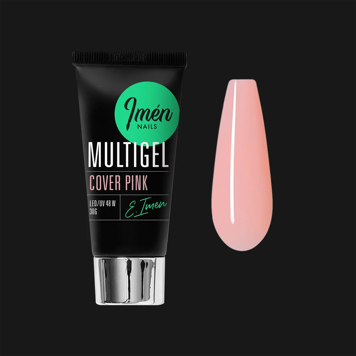 Multigel IMEN Cover Pink V1 de 30 g para construcción, refuerzo y extensiones con Dual Forms