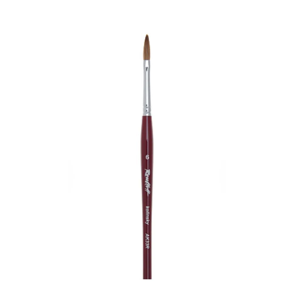 Pincel Roubloff AK33R-6 de pelo Kolinsky siberiano natural para acrílico, acrygel y polygel.