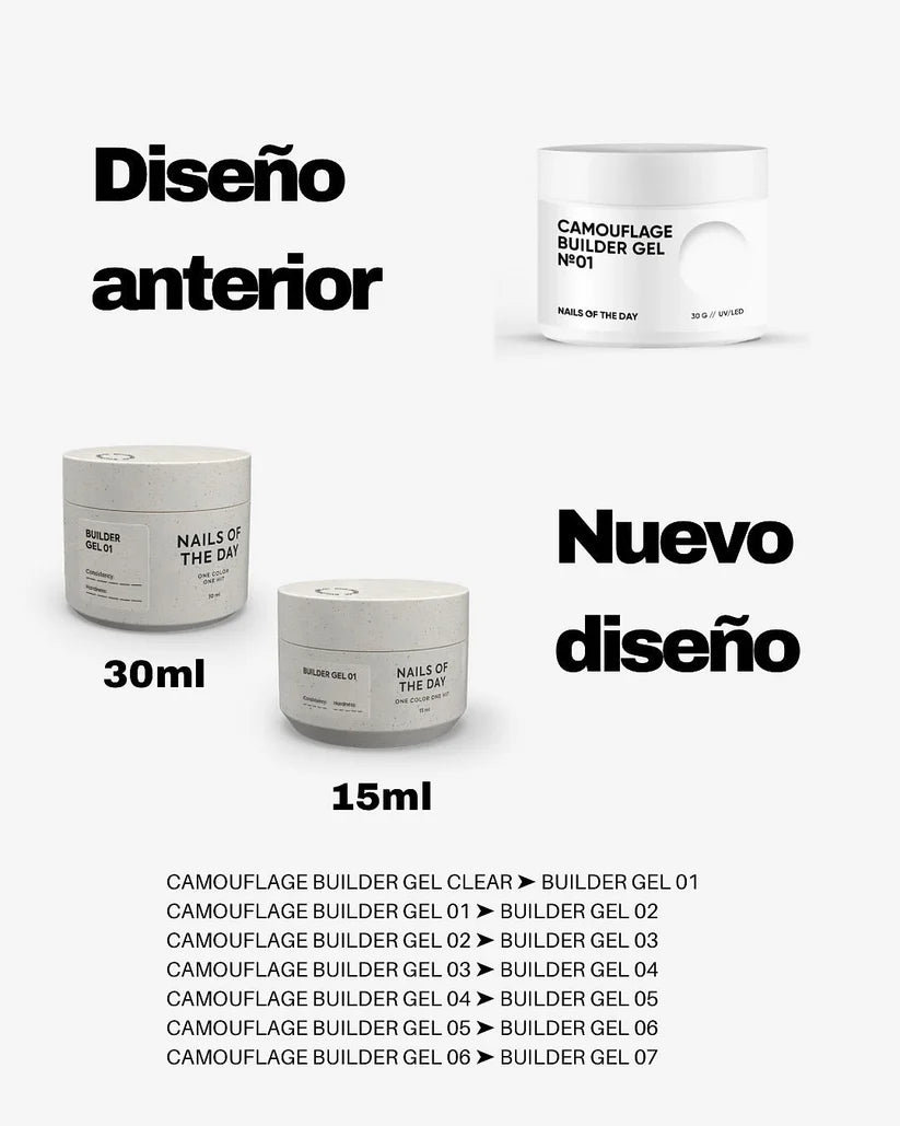 NAILSOFTHEDAY Builder Gel 06 — gel marrón claro para extensiones de uñas, 30 ml