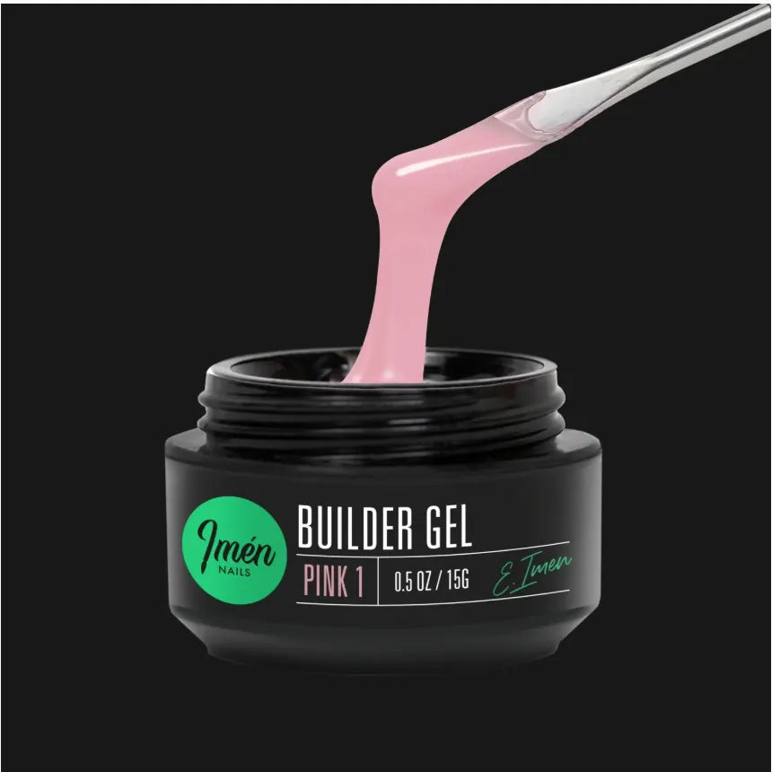 Builder Gel IMEN Pink 1 15 g gel constructor autonivelante color rosa para uñas profesionales