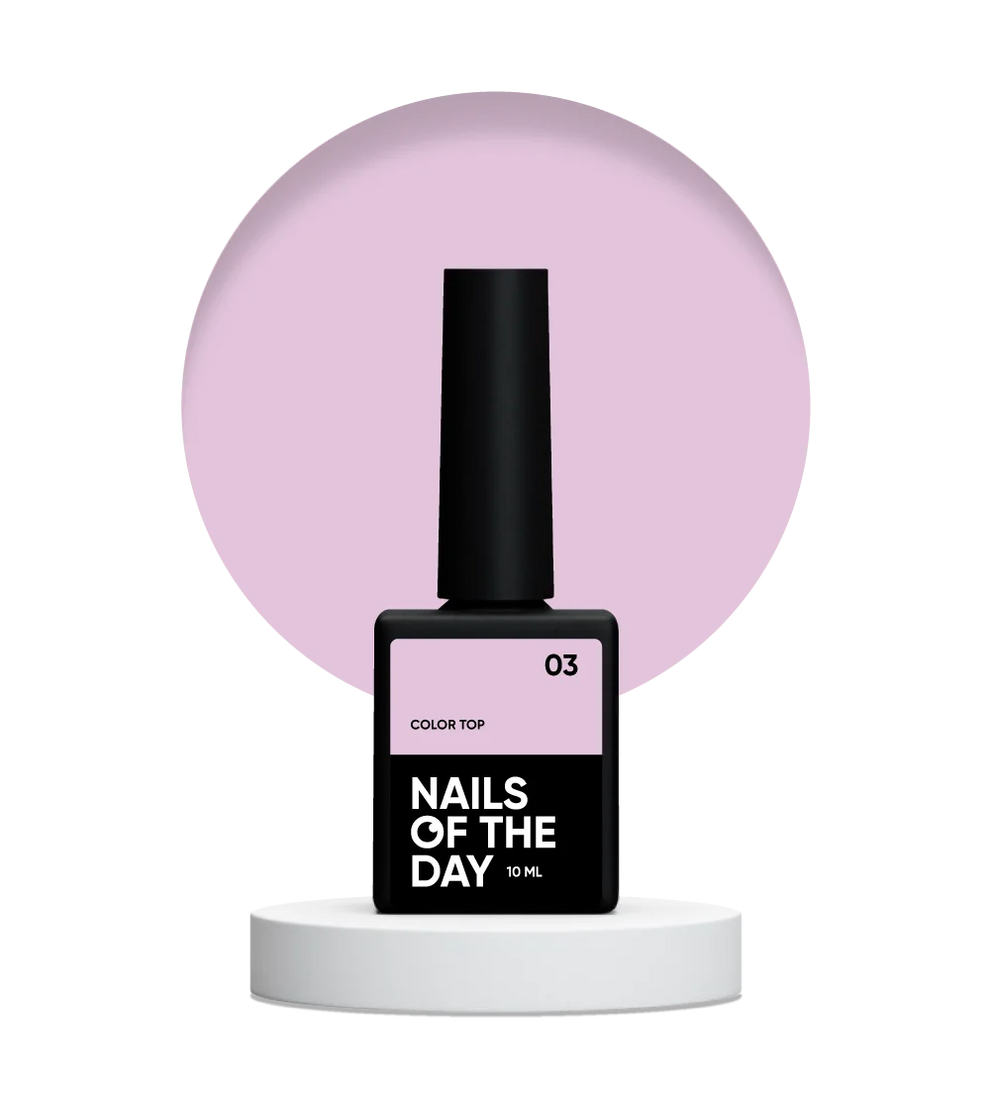 NAILSOFTHEDAY Color Top 03 — top rosa empolvado sin capa pegajosa para uñas, 10 ml.