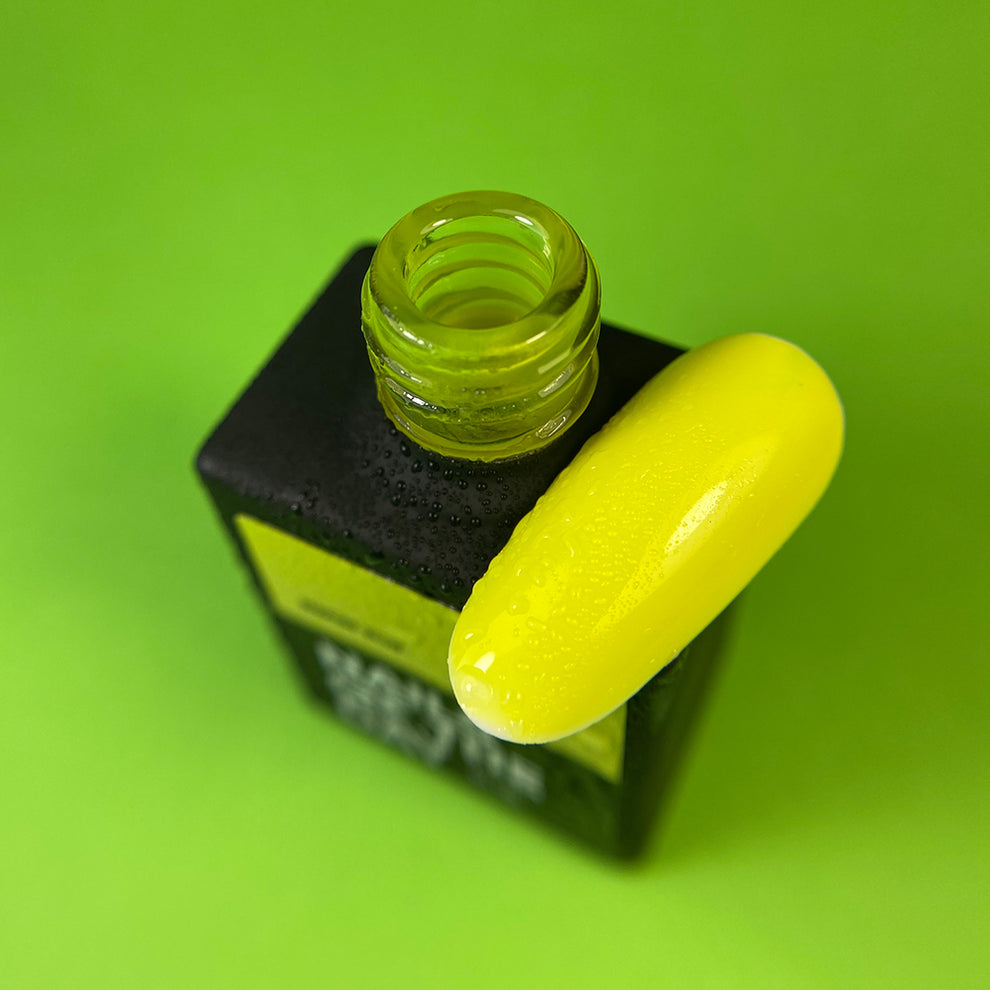 NAILSOFTHEDAY Neon top 01 – top amarillo neón sin una capa pegajosa para uñas, 10 ml