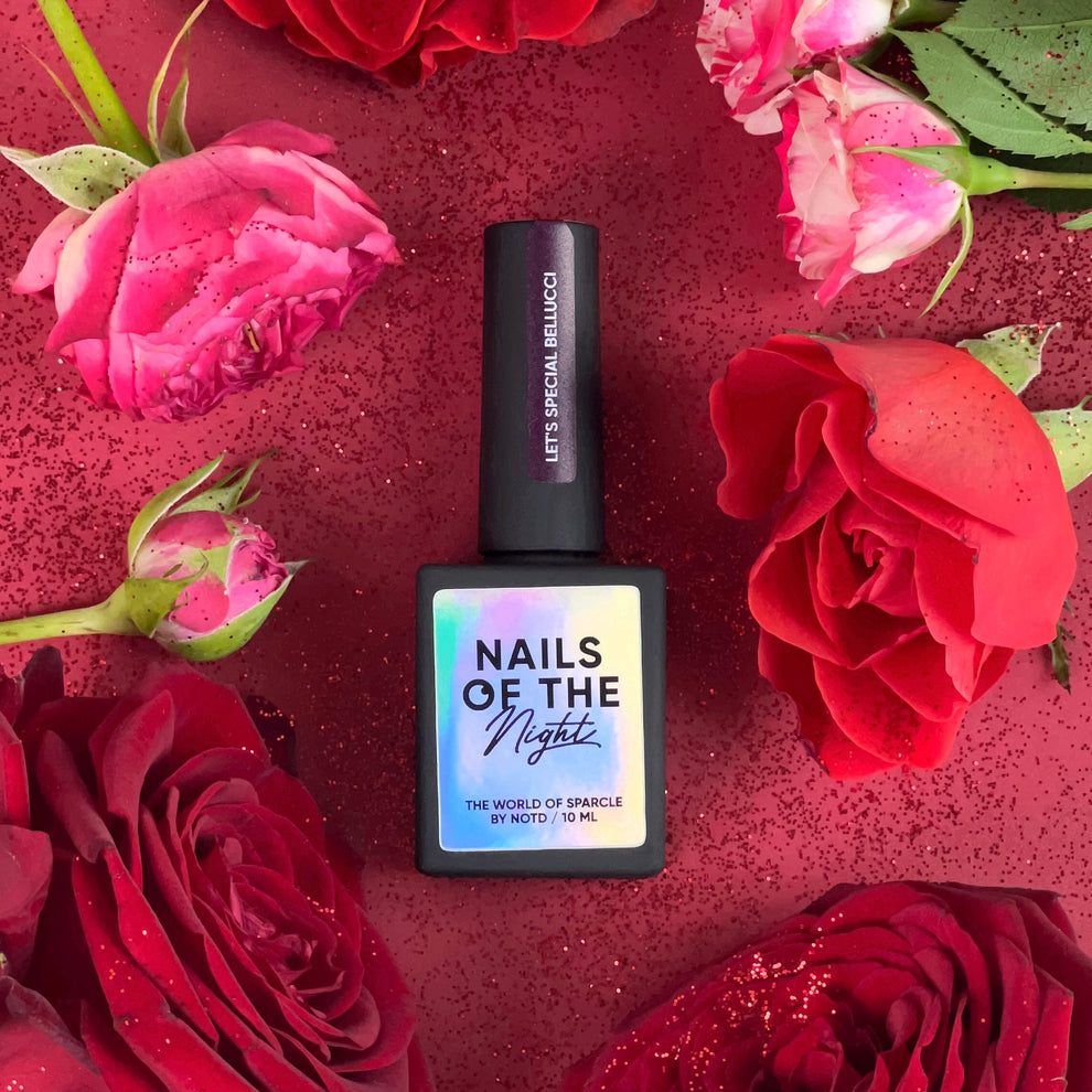 NAILSOFTHENIGHT Let's Special Bellucci — esmalte semipermanente reflectante burdeos que cubre una capa, 10 ml