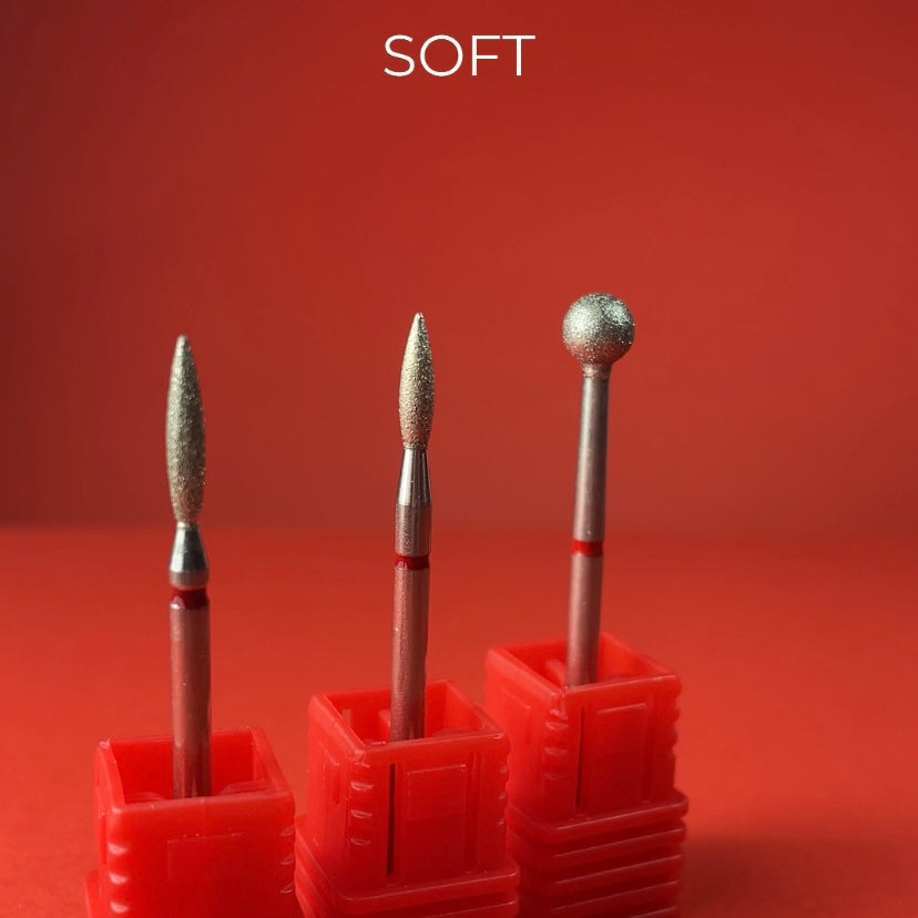 Nailsoftheday Fresa en forma de llama - Fresa en forma de llama de diamante rojo, 2,3*10 mm