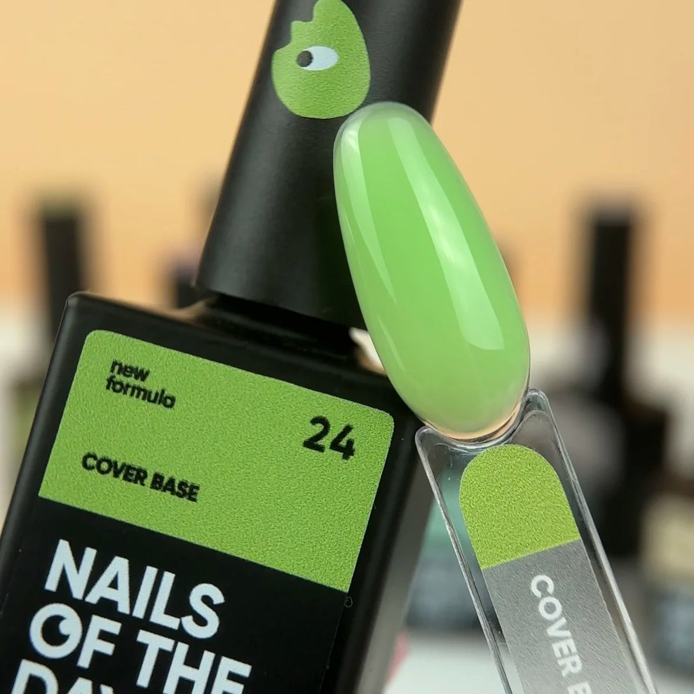 Nailsoftheday Cover base NEW Formula 24 - base camuflaje de color verde claro, 10 ml