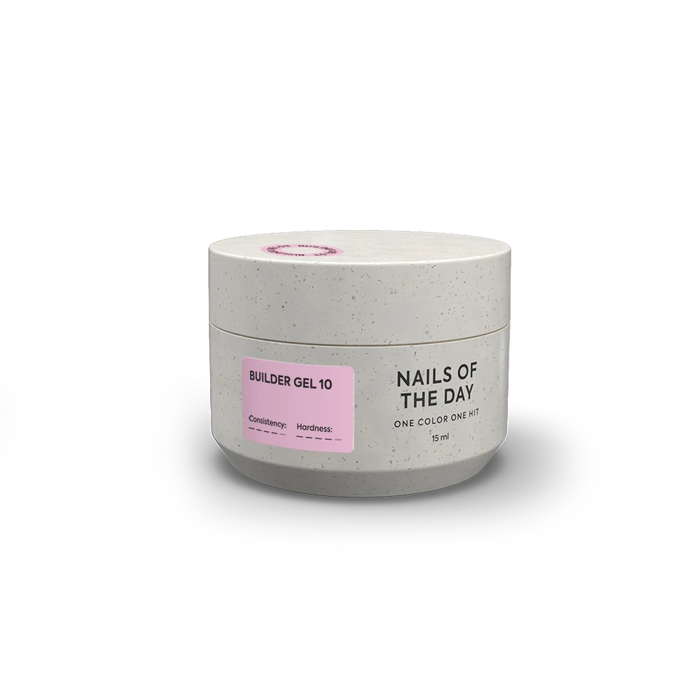 NAILSOFTHEDAY Builder Gel 10 (Premium gel 03) — gel rosa para extensiones de uñas, 15 ml