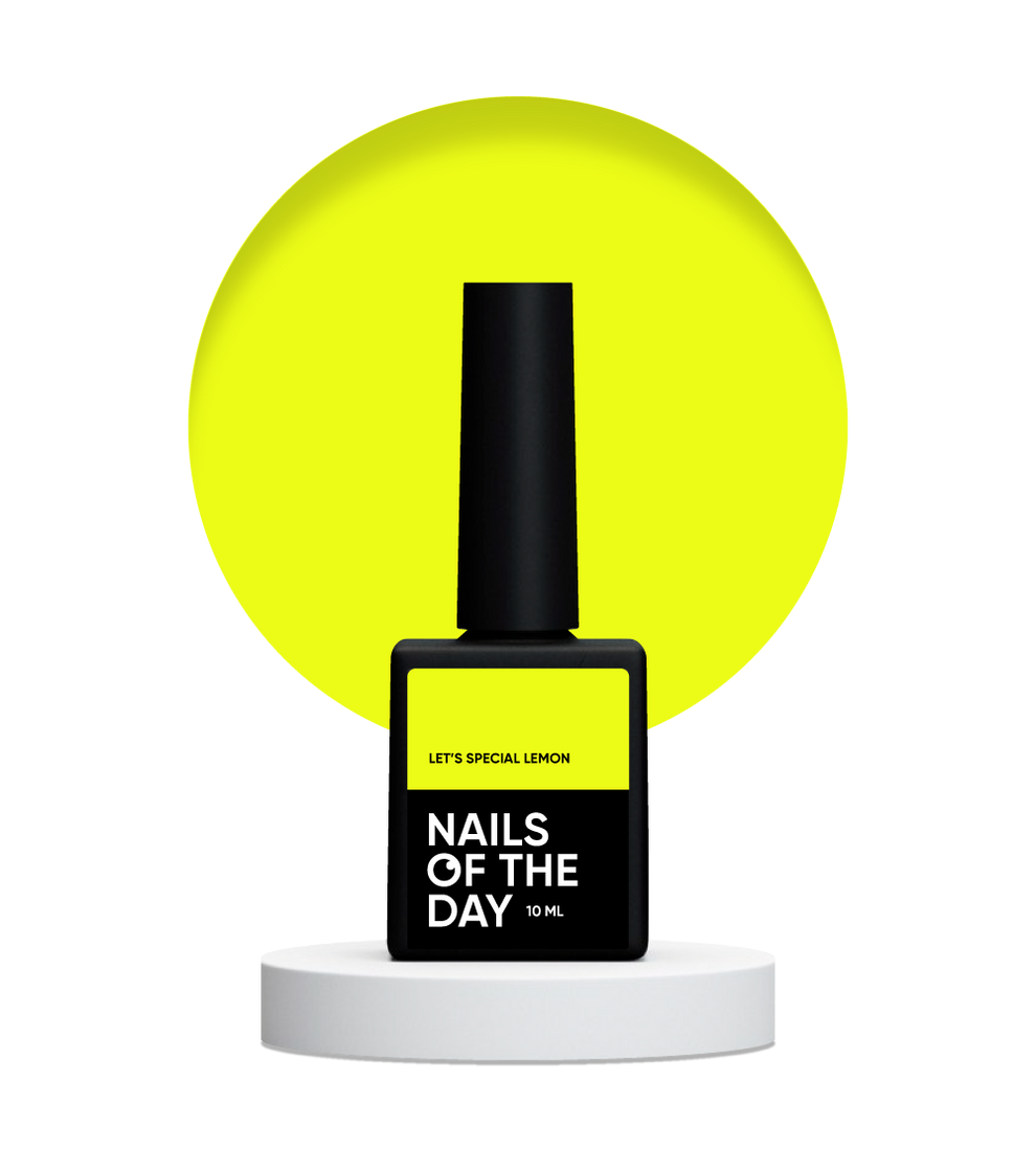 NAILSOFTHEDAY Let's Special Lemon: un esmalte semipermanente especial de limón neón que se superpone en una capa, 10 ml