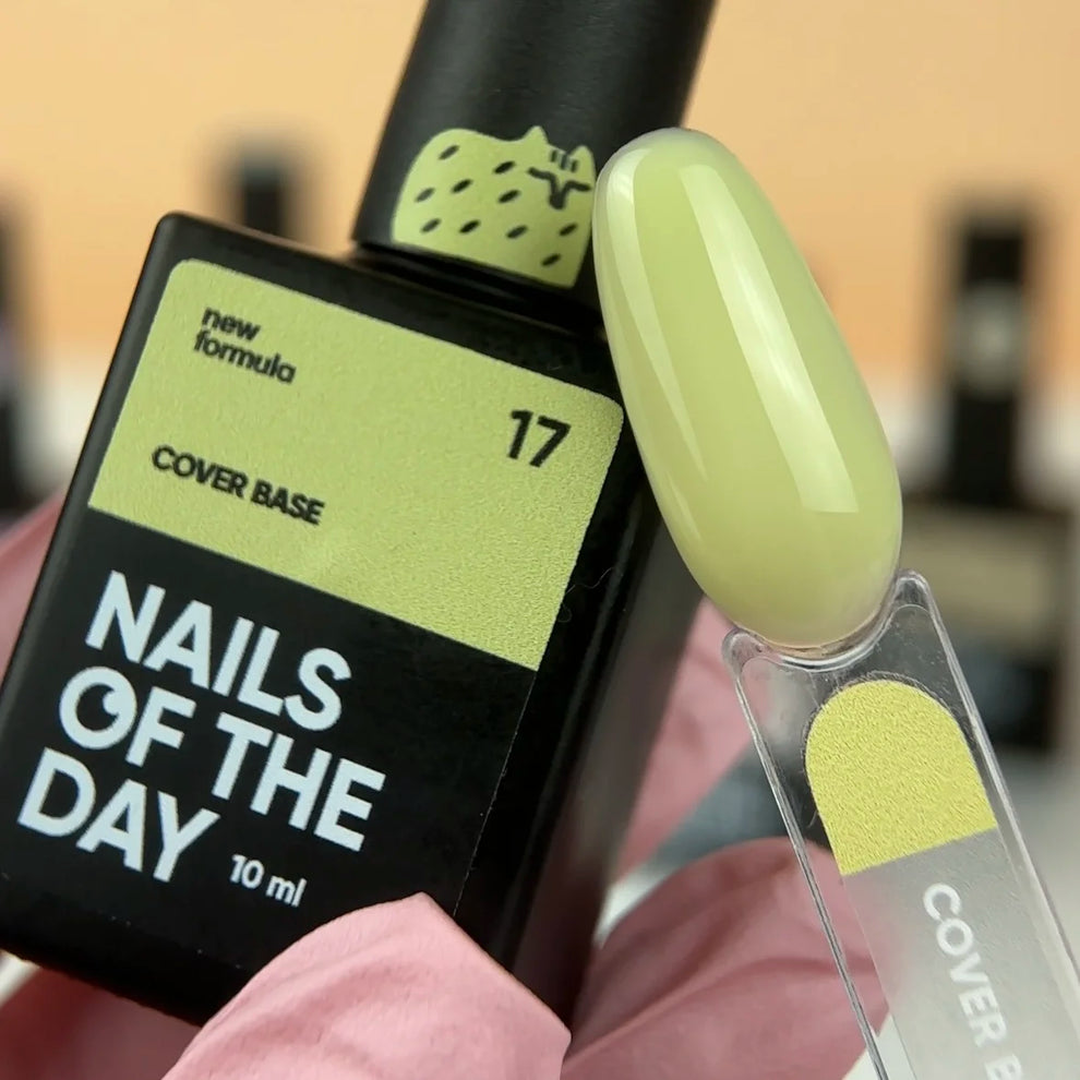 Nailsoftheday Cover base NEW Formula 17 - base camuflaje de color suave limón, para uñas, 10 ml