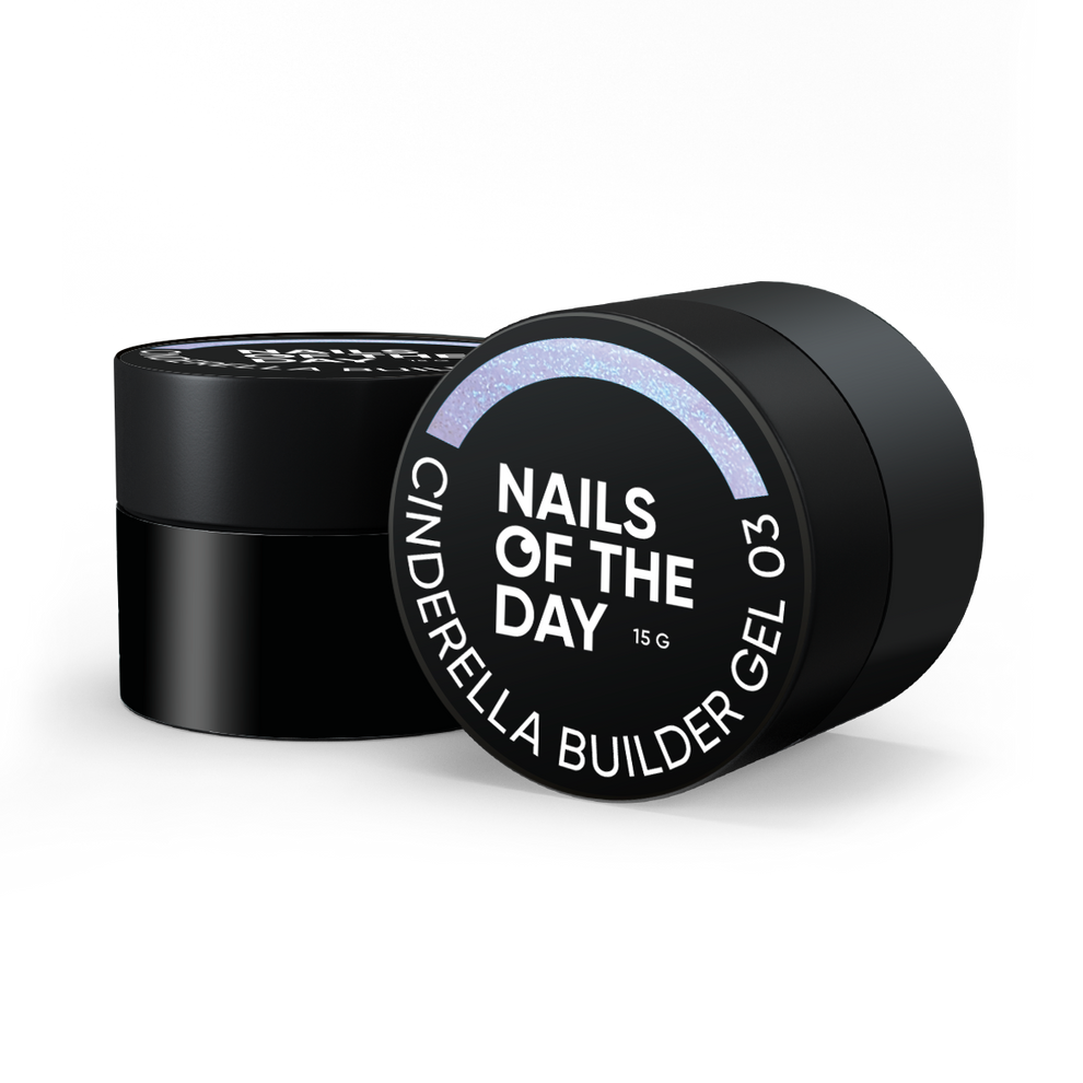 NAILSOFTHEDAY Cinderella builder gel 03 — gel constructor violeta con iridiscencia perlada para uñas, 15 g