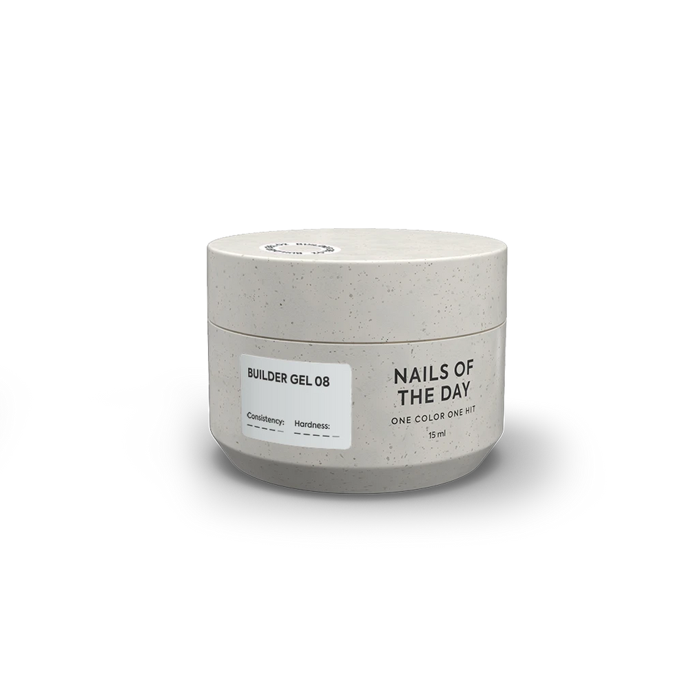NAILSOFTHEDAY Builder Gel 08 — gel lechoso para extensiones de uñas, 15 ml