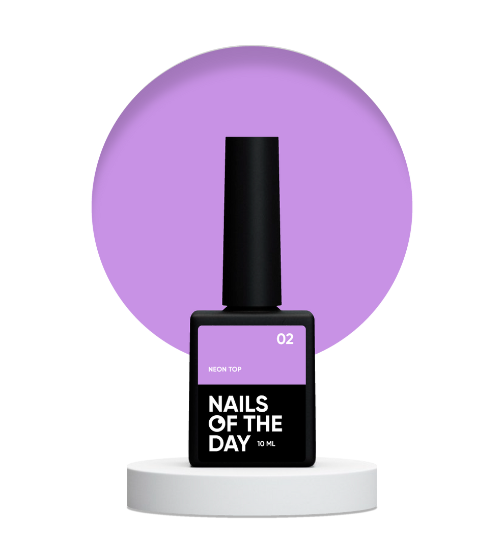 NAILSOFTHEDAY Neon top 02 – top morado lechoso sin capa pegajosa para uñas, 10 ml
