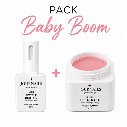 Pack Babyboomer Journails con Bottle Builder Milk y Builder Gel Blush para técnica Dual Forms