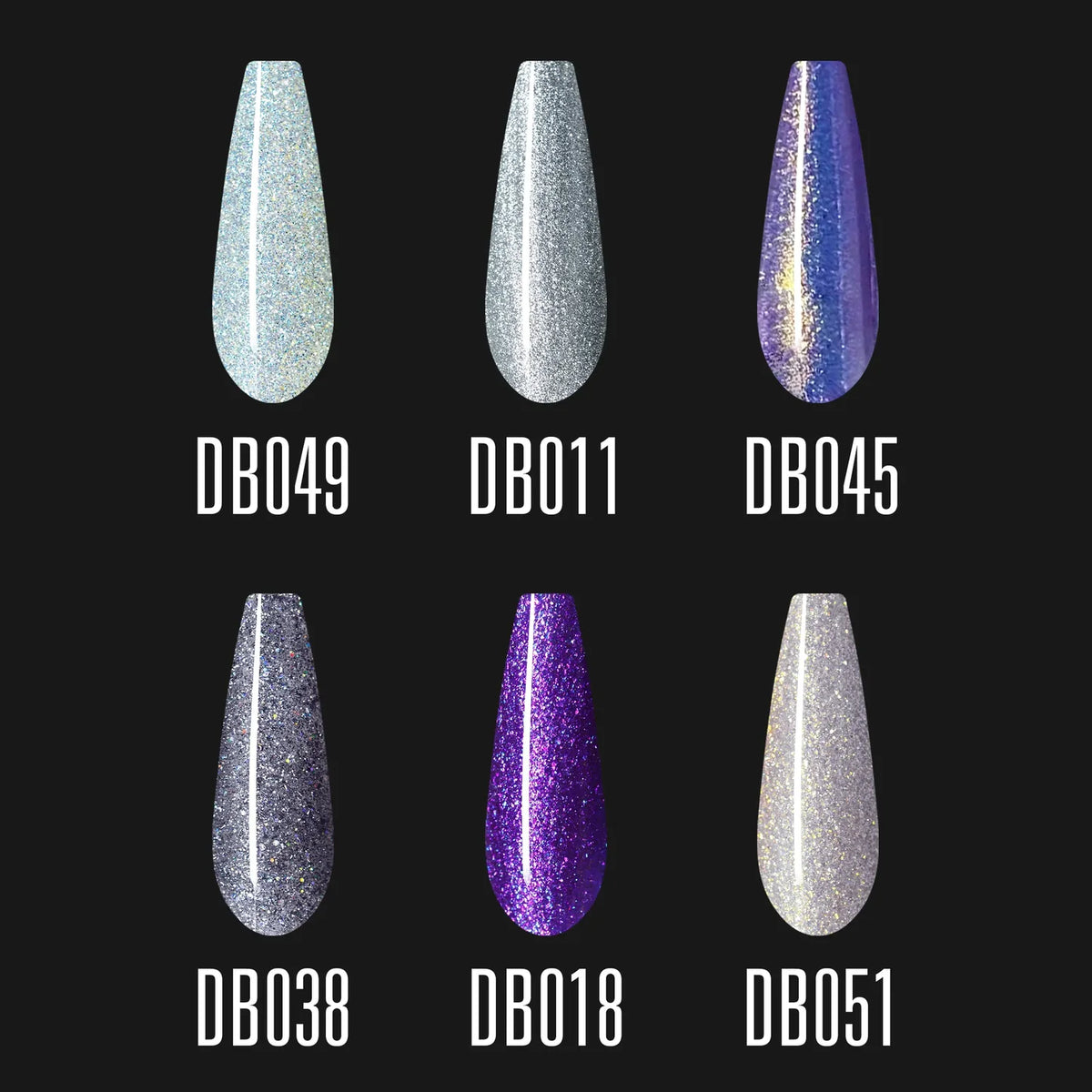 Set esmaltes semipermanentes IMEN Galaxy tonos DB049 DB011 DB045 DB038 DB018 y DB061