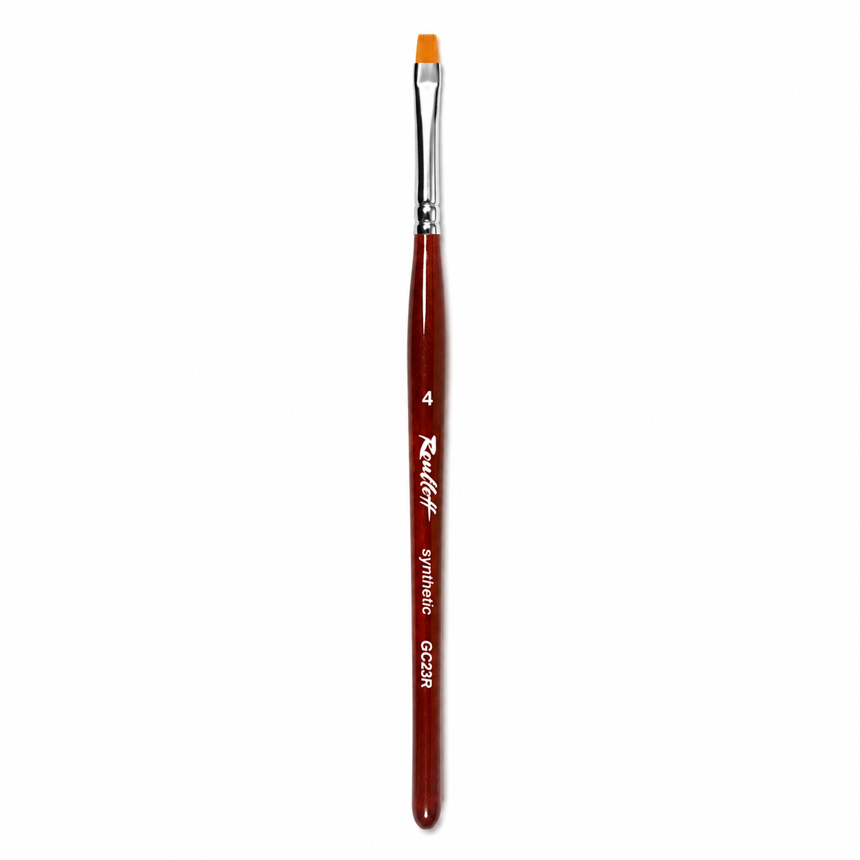 Pincel Roubloff GC23R-4 para Builder Gel con punta plana y fibra sintética amarilla