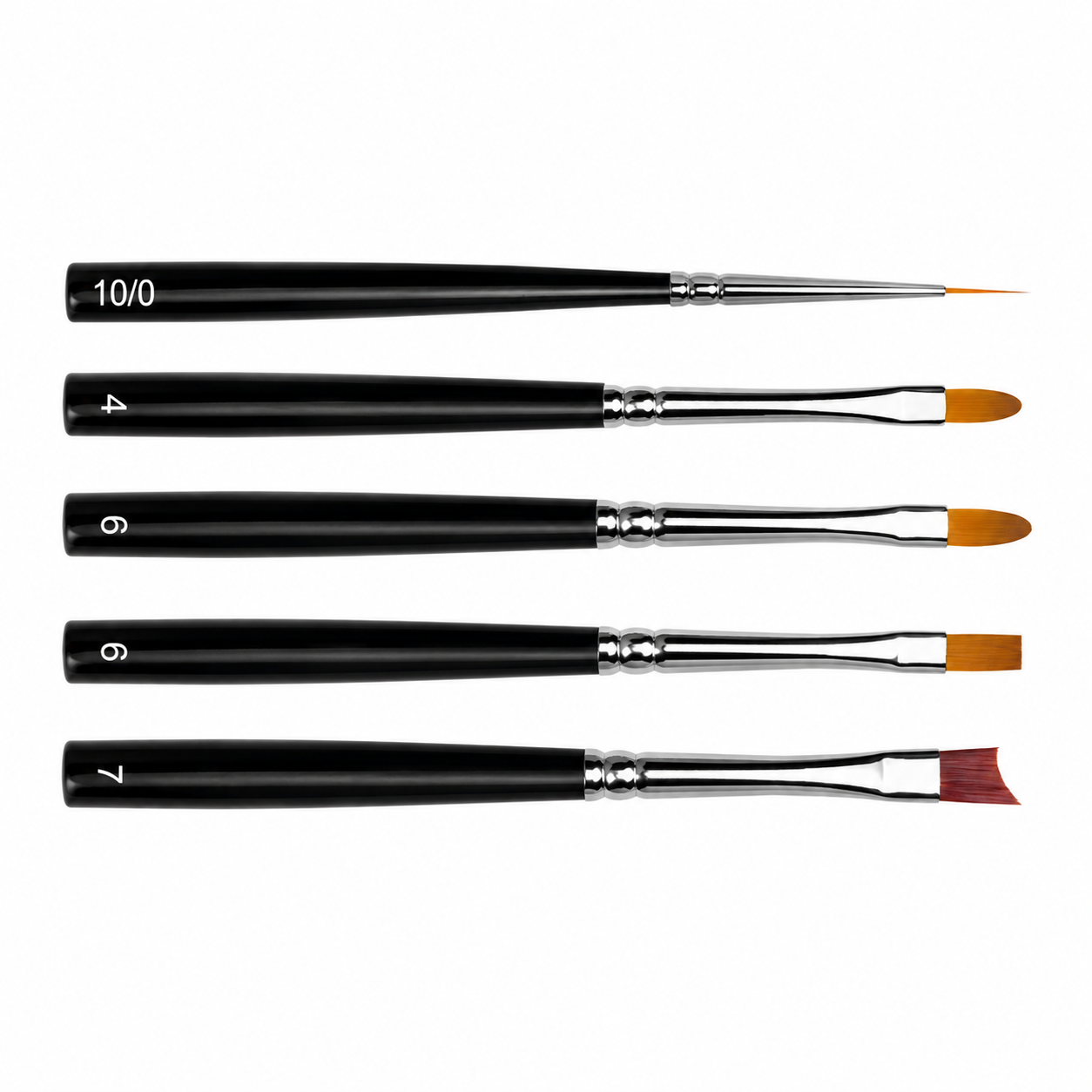 Set de pinceles Roubloff JB Nº8 Gel Master con 5 pinceles profesionales para Builder Gel, BIAB, modelado con gel y manicura francesa.