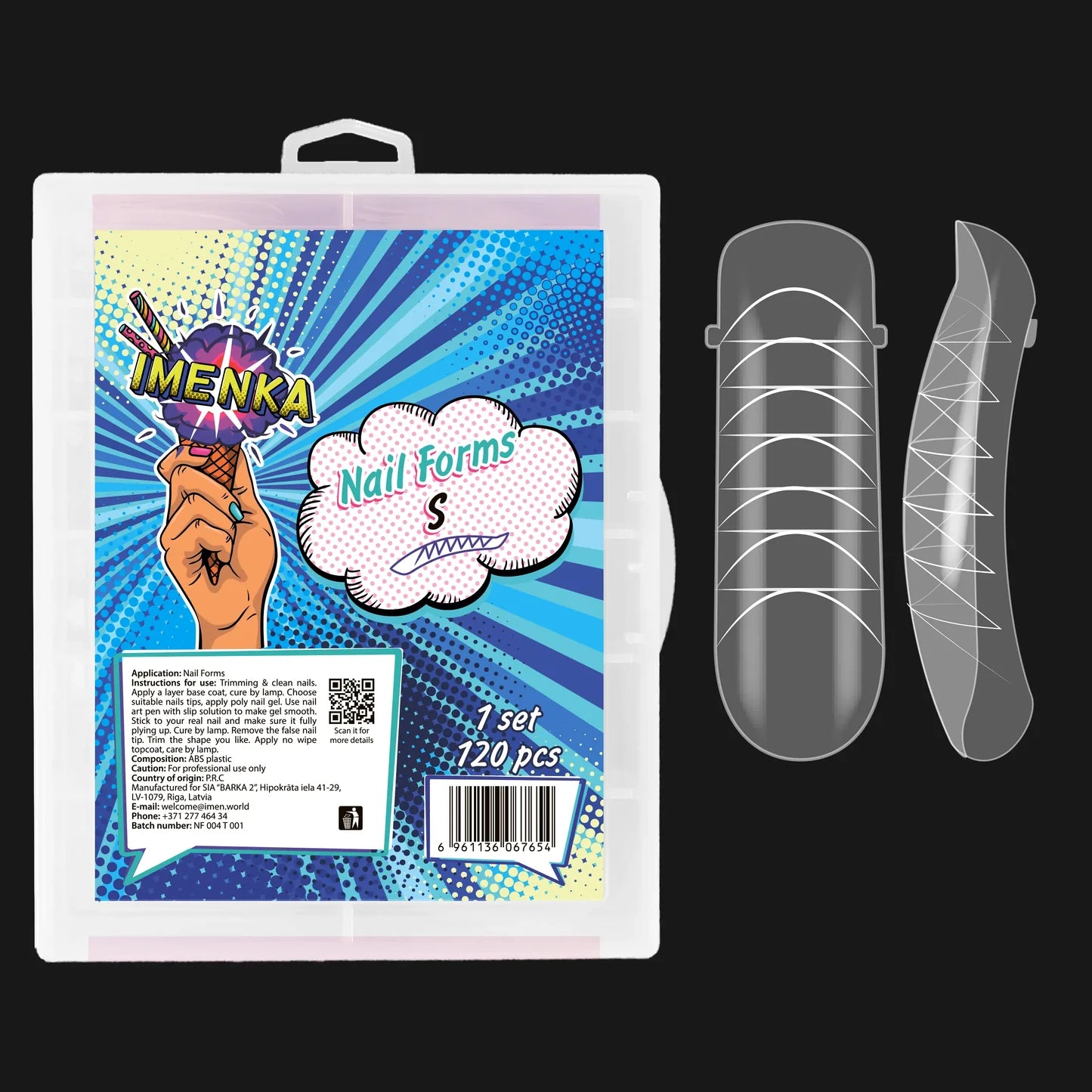 Dual Forms IMEN S transparentes reutilizables 120 unidades para extensiones de uñas con gel y polygel
