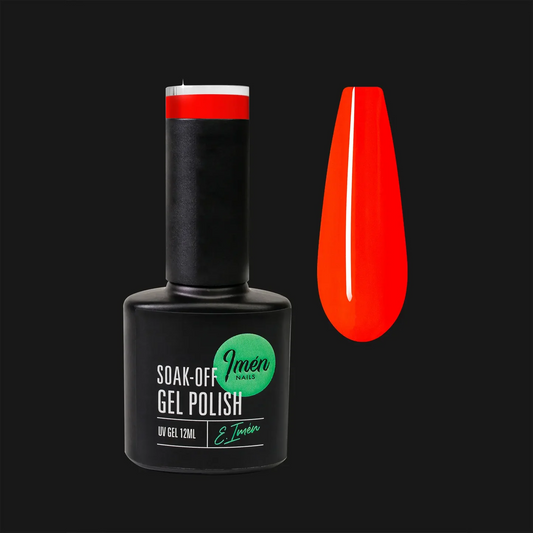 Esmalte semipermanente IMEN 042  de 12 ml con muestra de color.