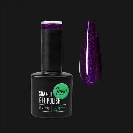 Esmalte semipermanente IMEN DB014 violeta con brillo de 12 ml