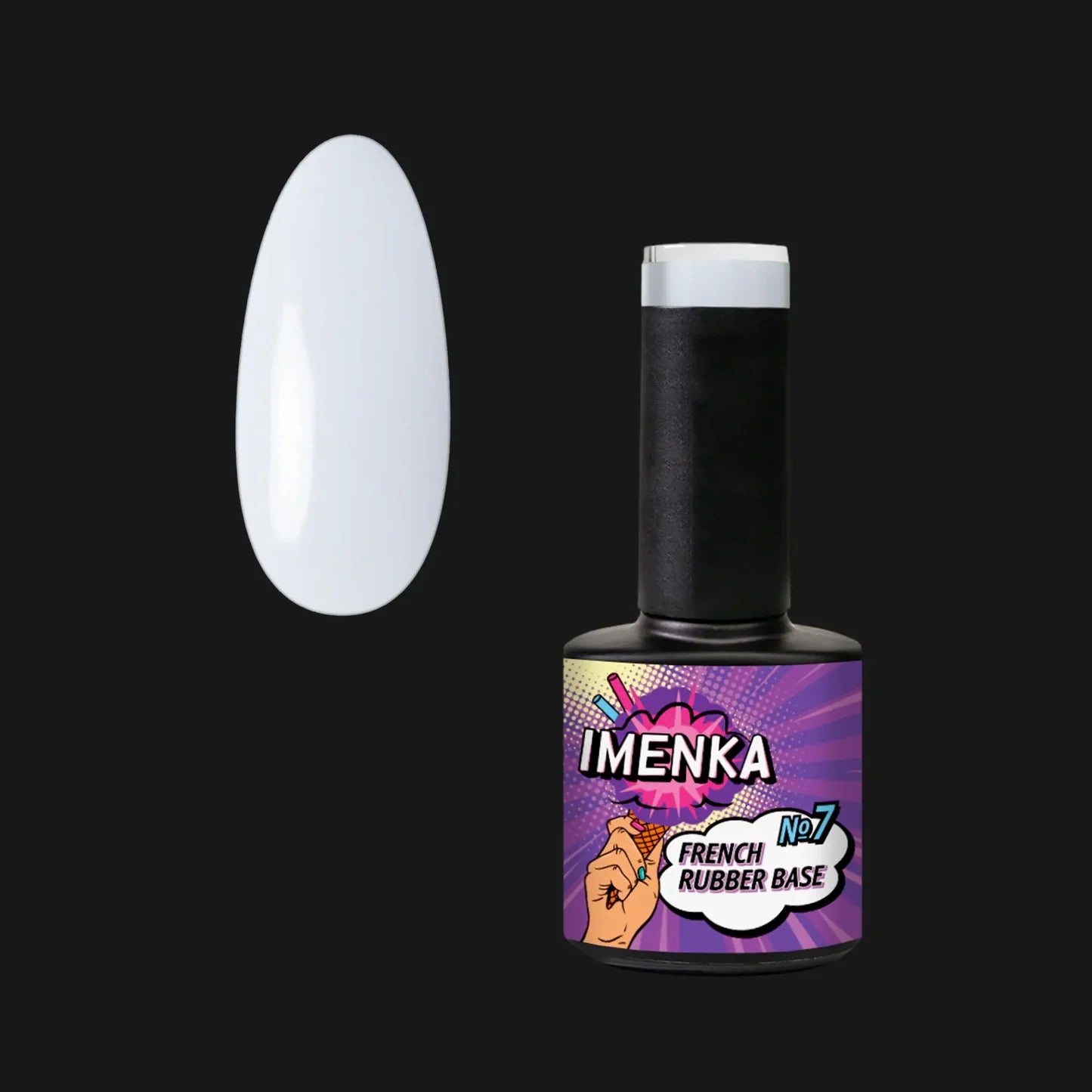 Base Rubber IMENKA 007 V1 de 12 ml para refuerzo, nivelación y manicura profesional
