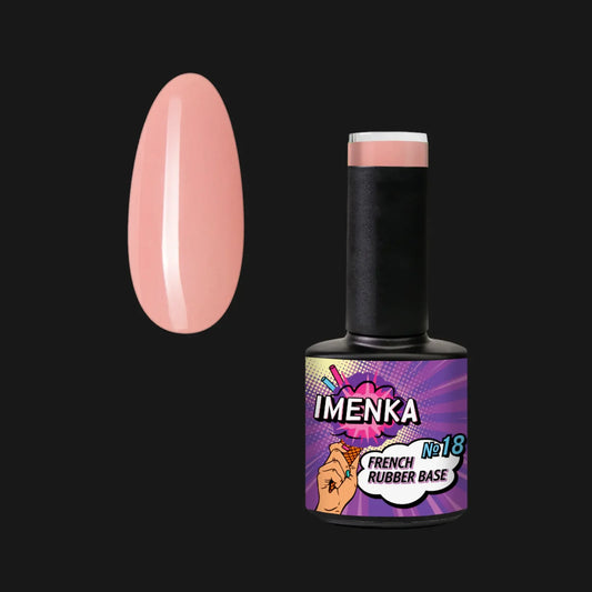 Base Rubber IMENKA 018 V1 de 12 ml para refuerzo, nivelación y manicura profesional