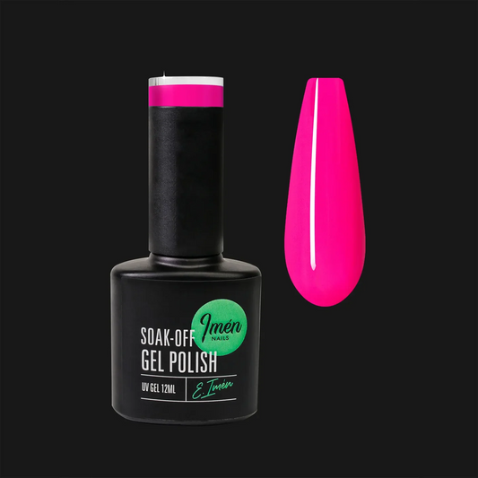 Esmalte semipermanente IMEN 054  de 12 ml con muestra de color.