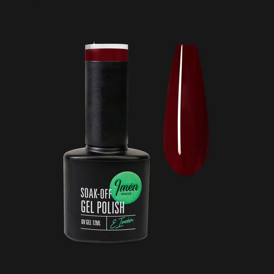 Esmalte semipermanente IMEN 072 de 12 ml con muestra de color