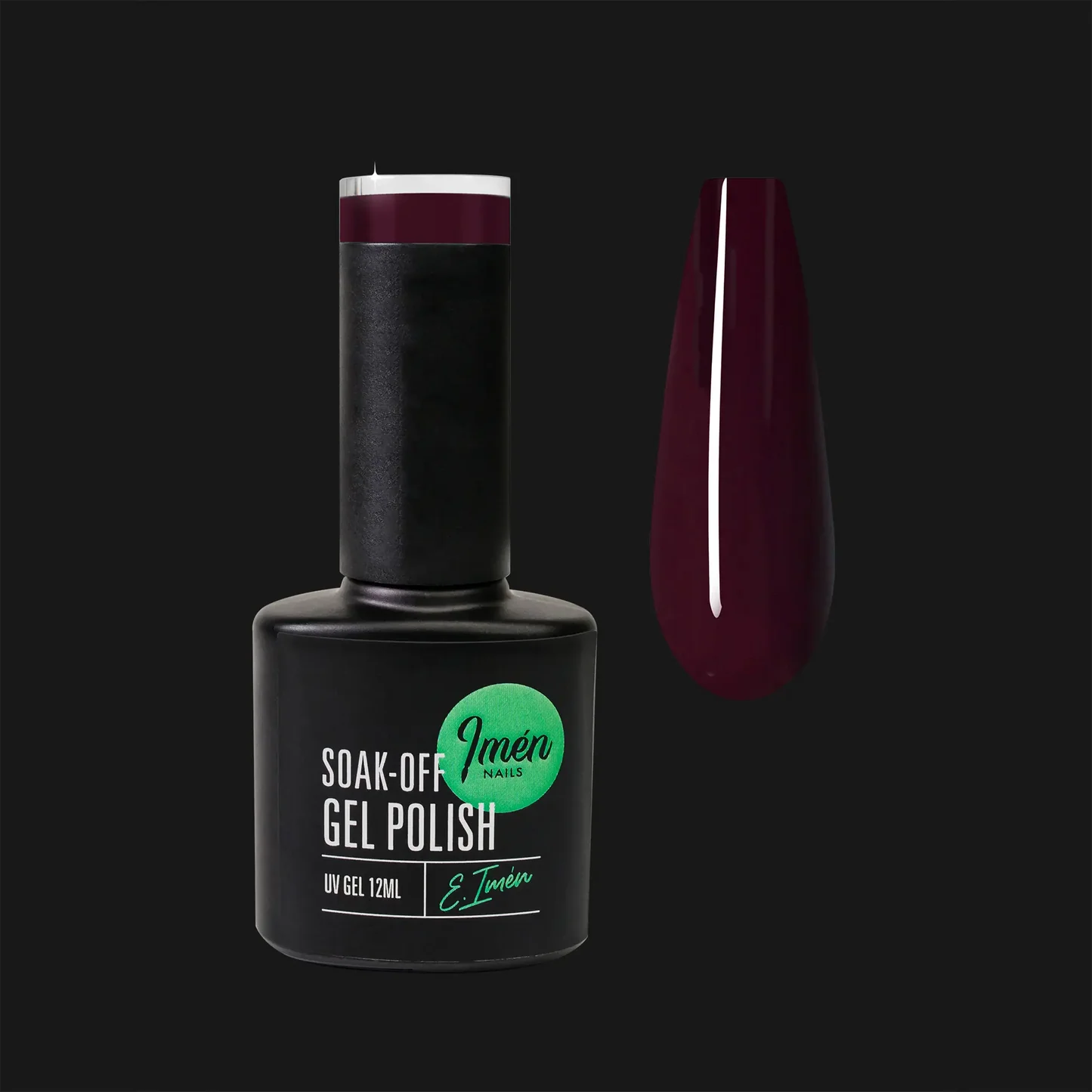 Esmalte semipermanente IMEN 074 de 12 ml con muestra de color
