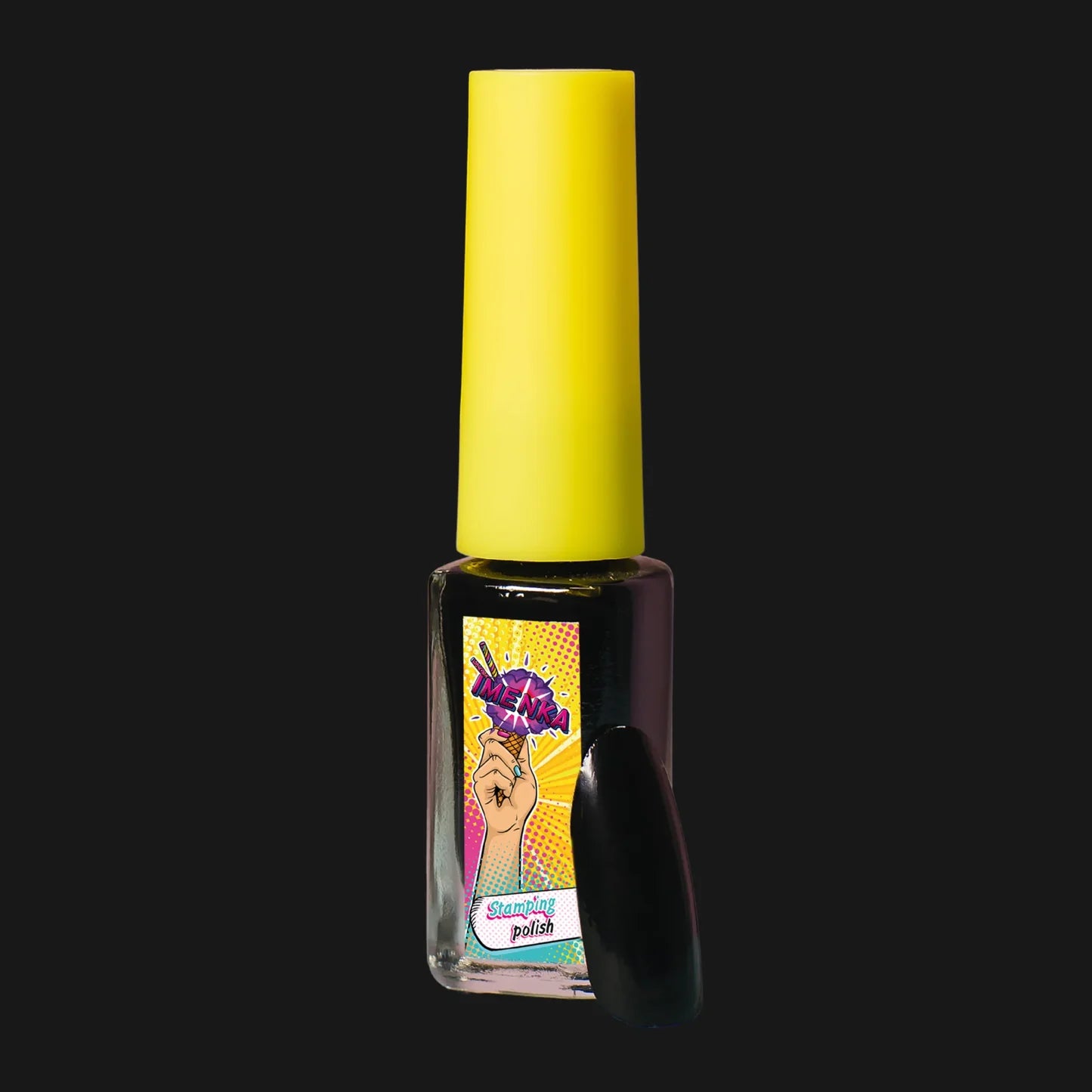 Esmalte para estampación IMEN 002 negro de 6 ml para diseños de nail art