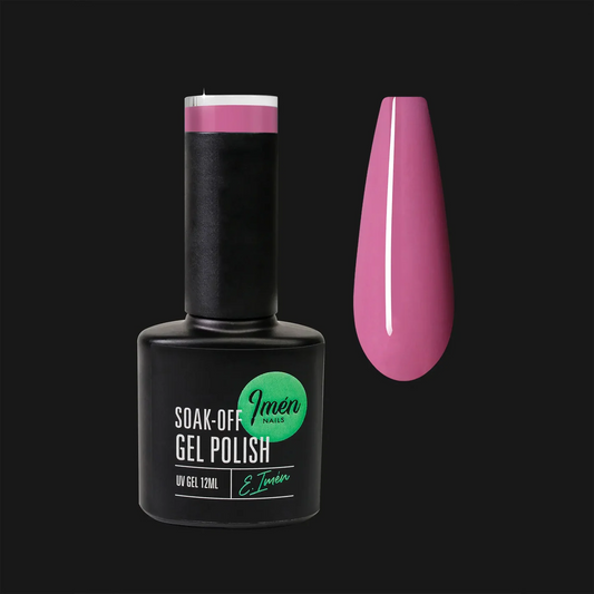 Esmalte semipermanente IMEN 009  de 12 ml con muestra de color.