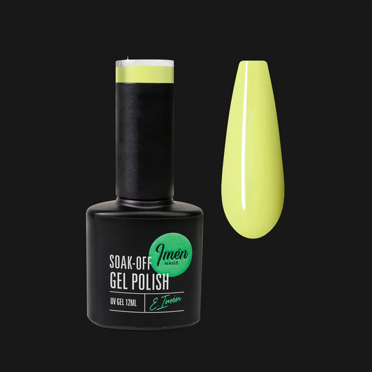 Esmalte semipermanente IMEN 034  de 12 ml con muestra de color.