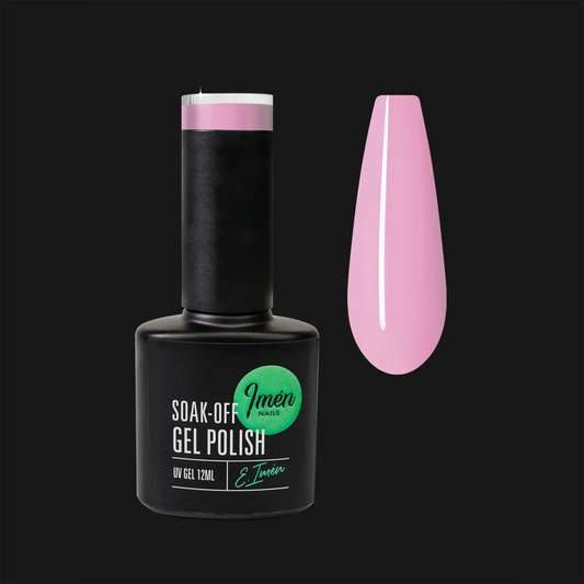 Esmalte semipermanente IMEN 053  de 12 ml con muestra de color.