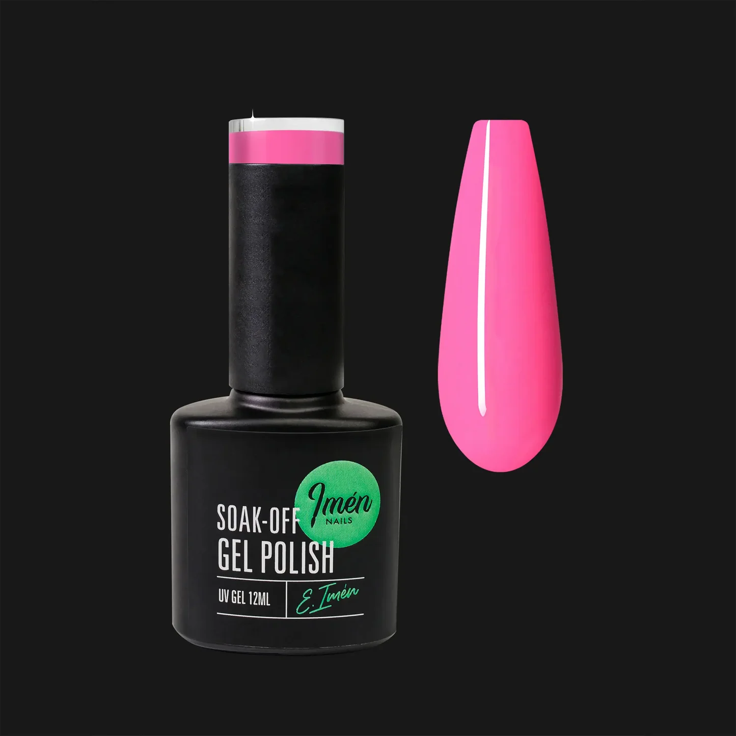 Esmalte semipermanente IMEN 055  de 12 ml con muestra de color.