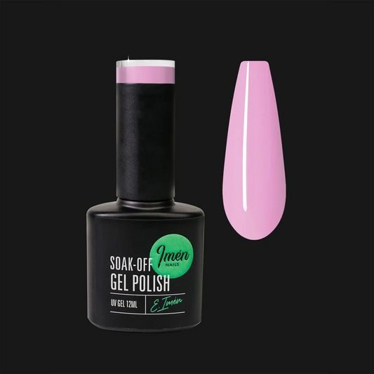 Esmalte semipermanente IMEN 057  de 12 ml con muestra de color.