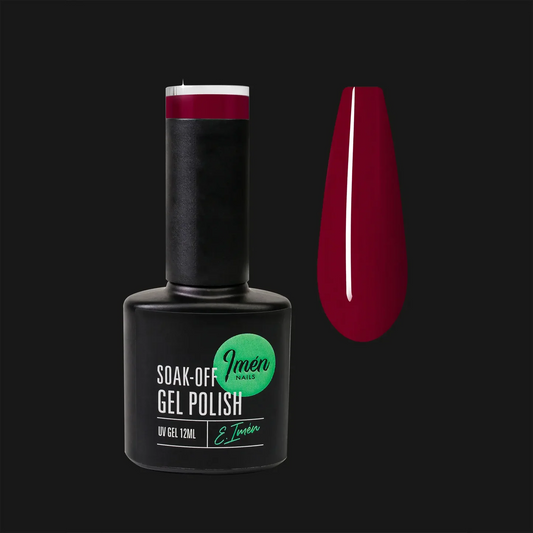 Esmalte semipermanente IMEN 077 de 12 ml con muestra de color
