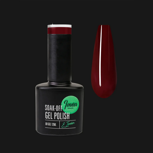 Esmalte semipermanente IMEN 084 de 12 ml con muestra de color