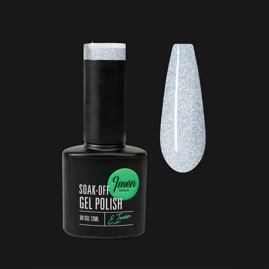 Esmalte semipermanente IMEN DB010 blanco con brillo de 12 ml