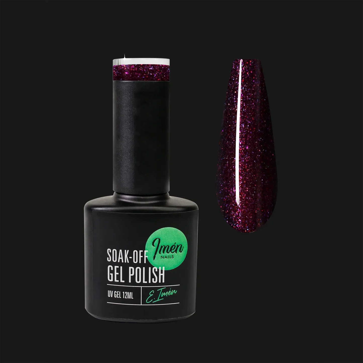 Esmalte semipermanente IMEN DB012 rojo con brillo de 12 ml