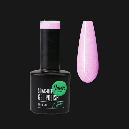 Esmalte rosa con brillo de 12 ml