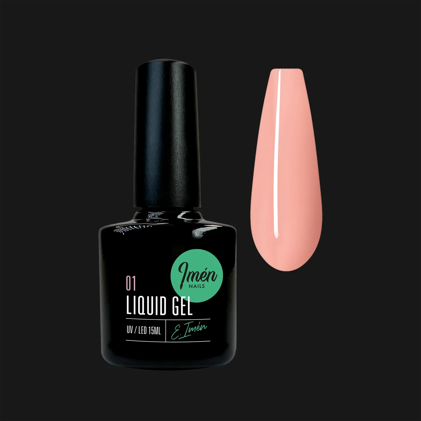 Liquid Gel IMEN 01 V1 15 ml gel constructor líquido autonivelante color nude para uñas profesionales