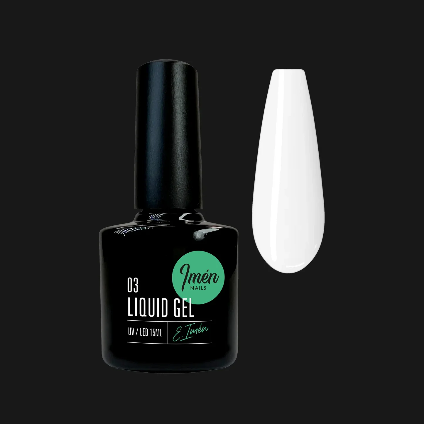Liquid Gel IMEN 03 V1 15 ml gel constructor líquido autonivelante color blanco para uñas profesionales