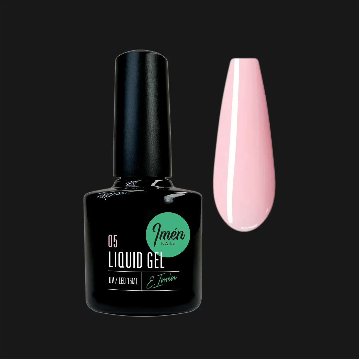 Liquid Gel IMEN 05 V1 15 ml gel constructor líquido autonivelante color rosa para uñas profesionales