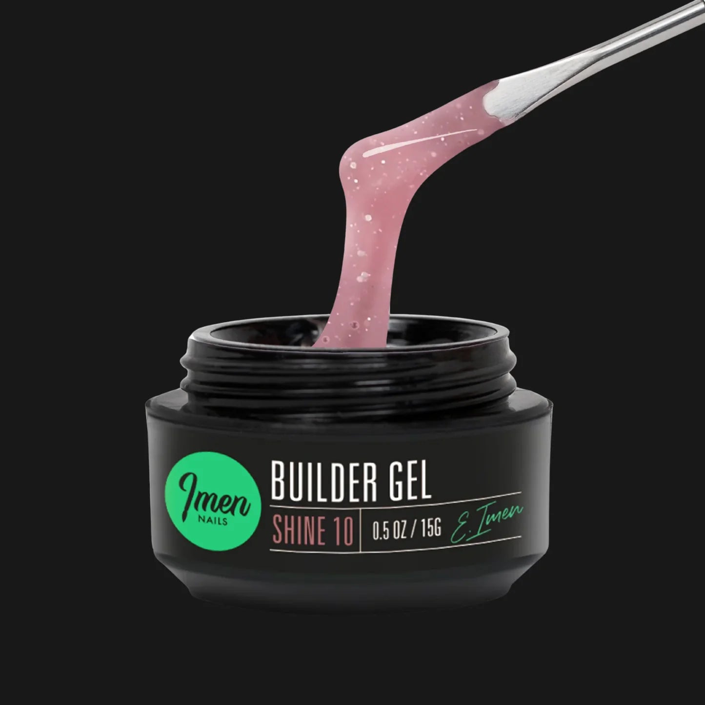 Builder Gel IMEN Shine 10 15 g gel constructor con efecto brillante autonivelante para uñas profesionales