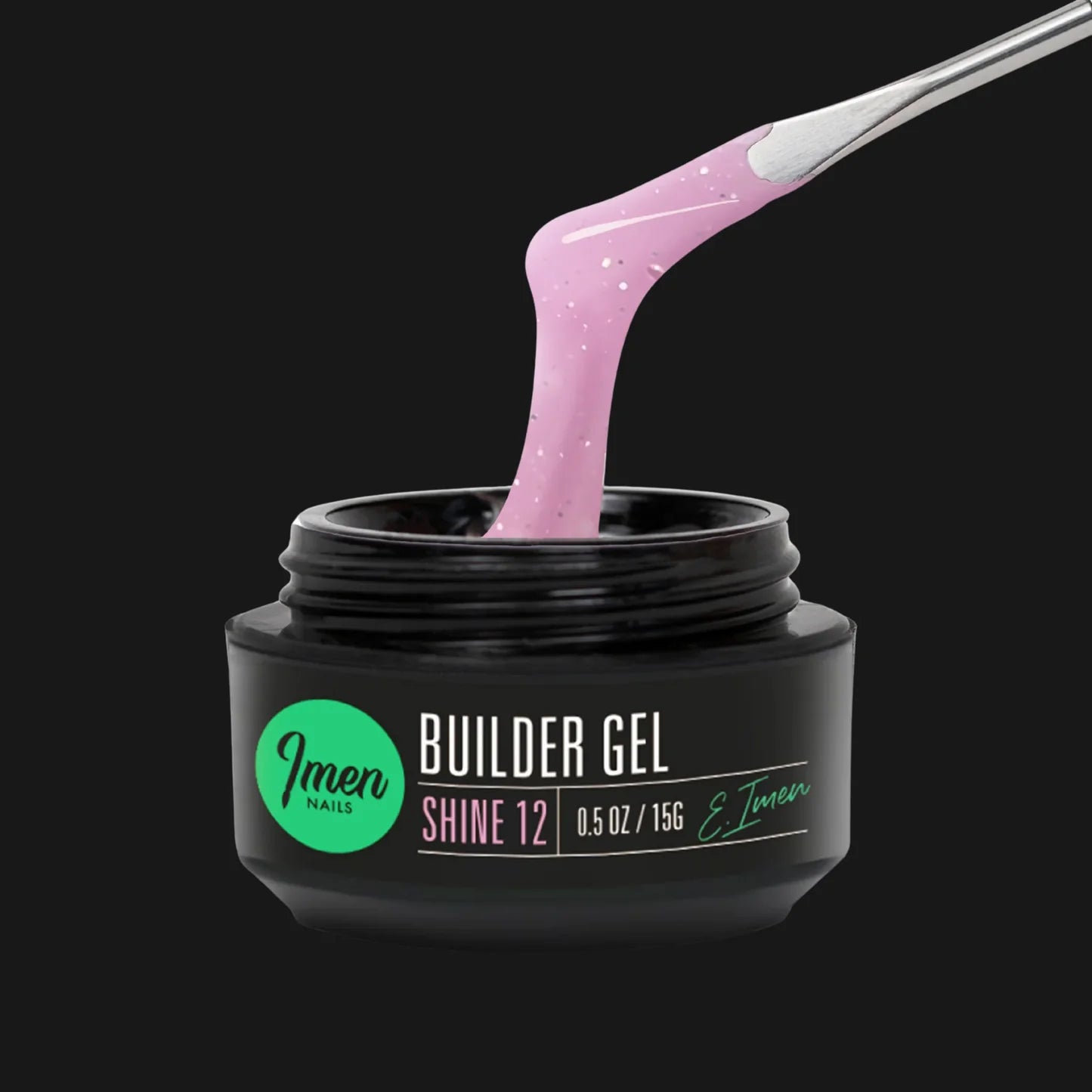 Builder Gel IMEN Shine 12 de 15 g gel constructor con efecto brillante autonivelante para uñas profesionales