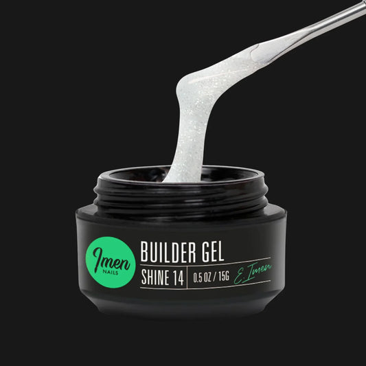 Builder Gel IMEN Shine 14 de 15 g gel constructor con efecto brillante autonivelante para uñas profesionales