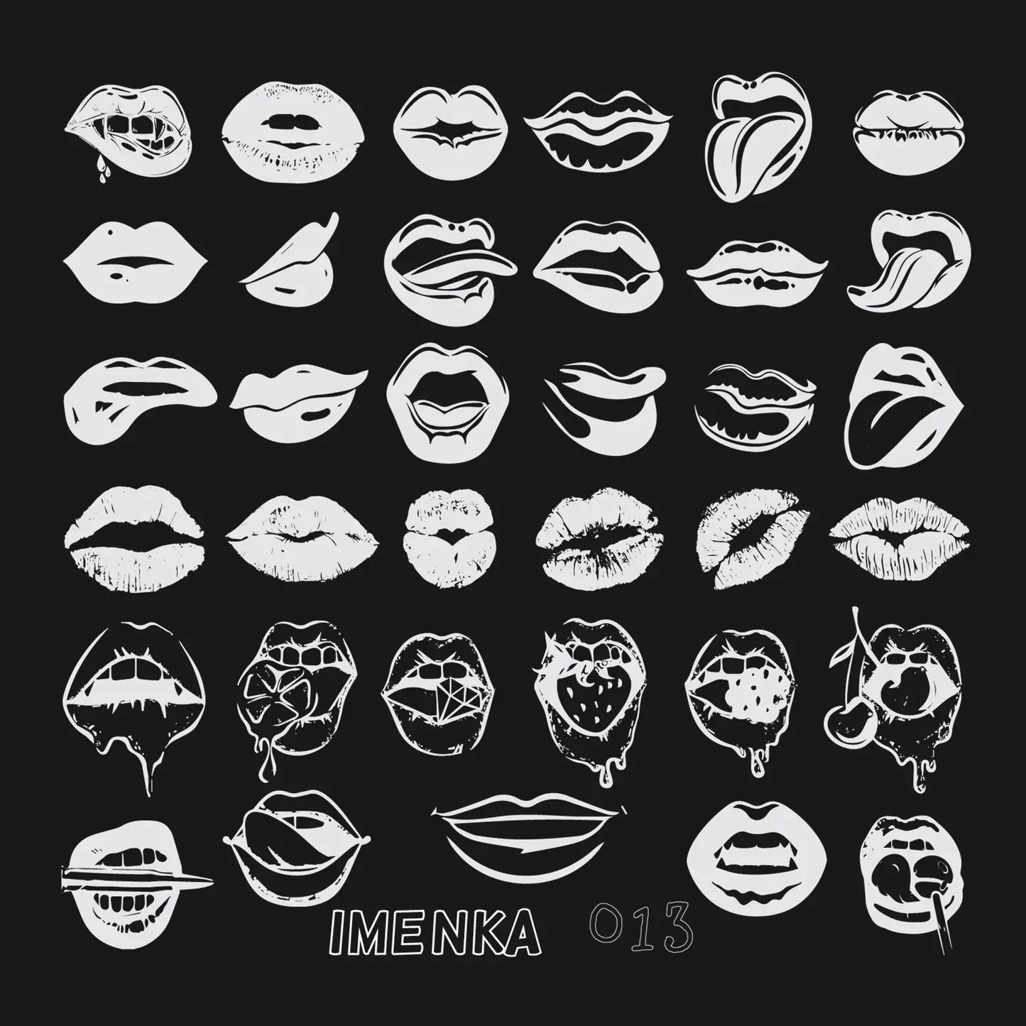 Placa de estampación IMEN 013 de 60 por 60 mm con diseños grabados para nail art profesional