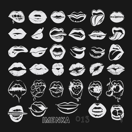 Placa de estampación IMEN 013 de 60 por 60 mm con diseños grabados para nail art profesional
