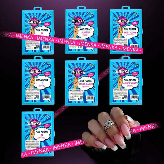 Kit Dual Forms IMEN V2 con 7 cajas de moldes superiores reutilizables para extensiones de uñas con gel y polygel