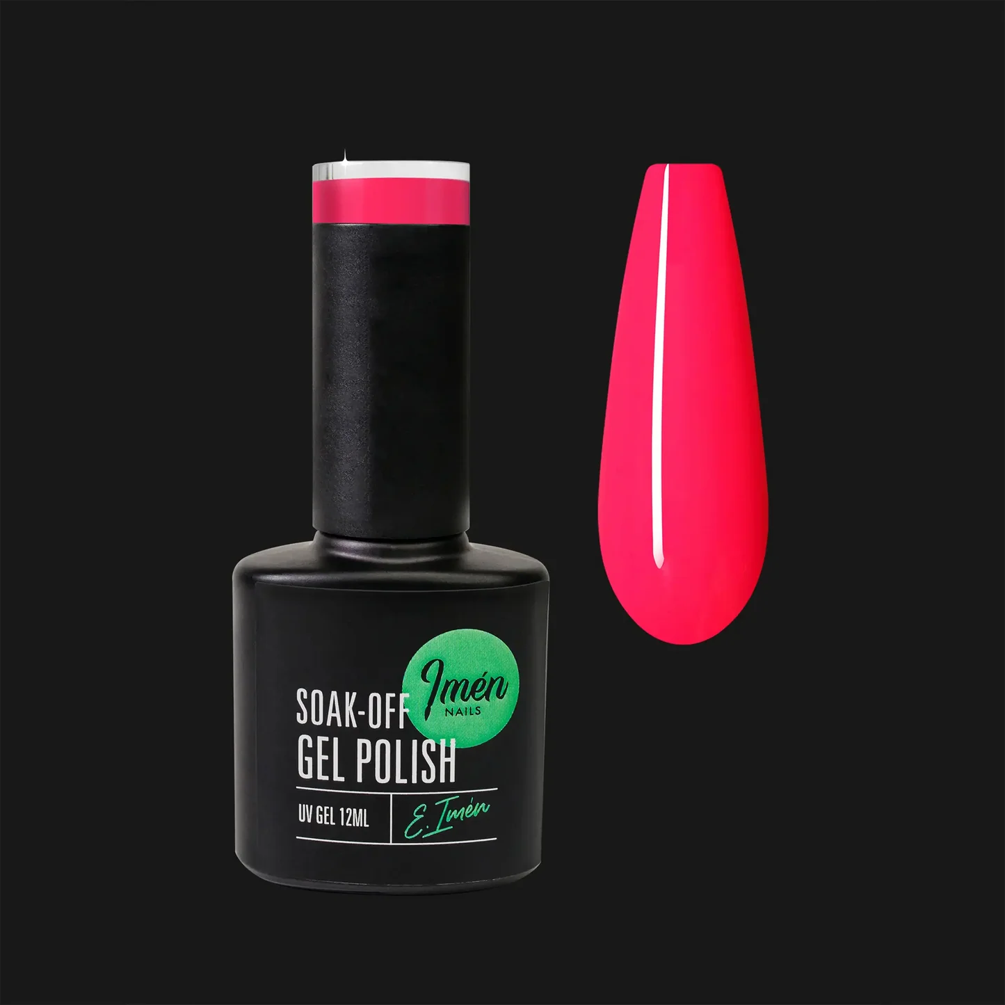 Esmalte semipermanente IMEN 023  de 12 ml con muestra de color.