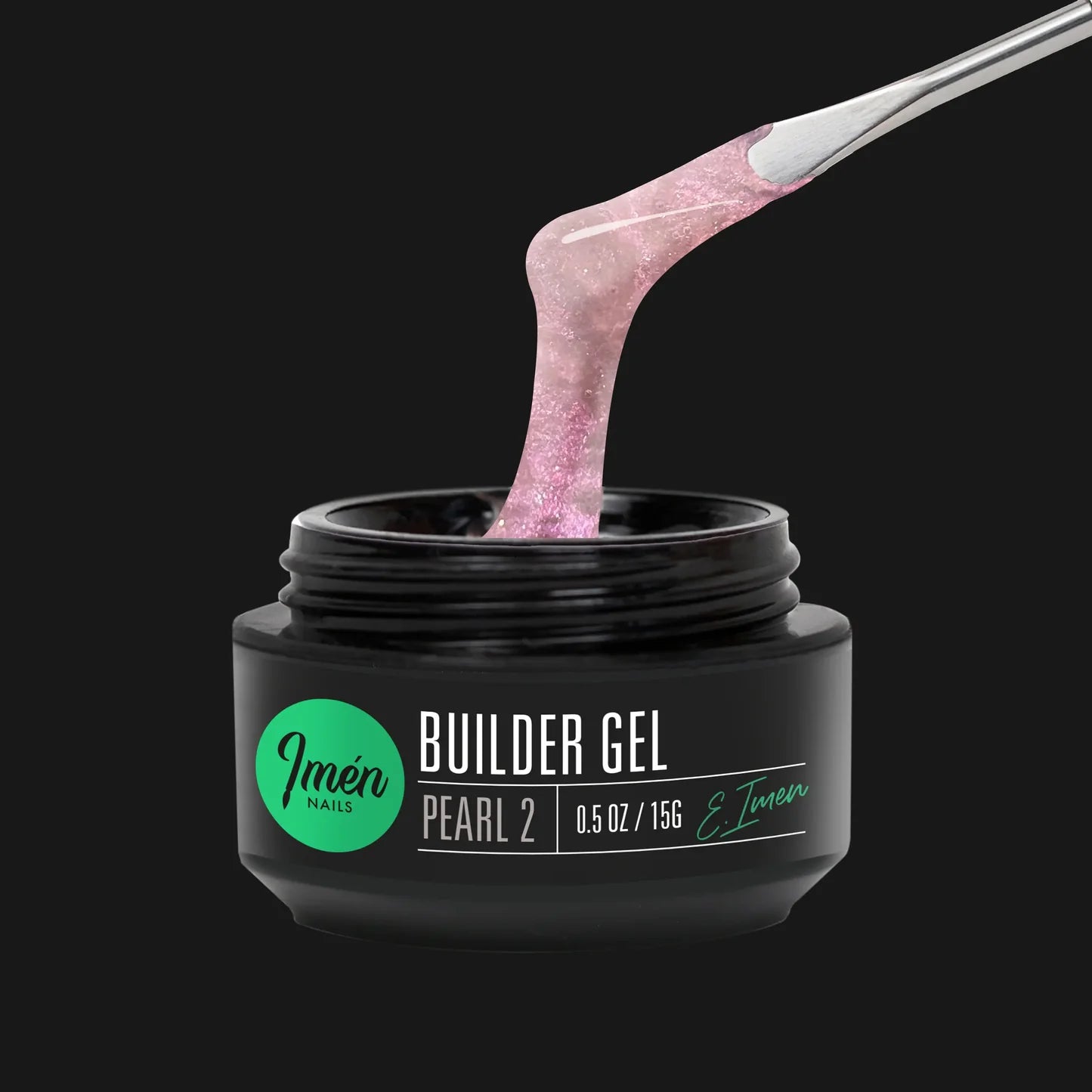 Builder Gel IMEN Pearl 2 15 g gel constructor efecto perla autonivelante para uñas profesionales